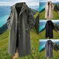 thumbnail image 2 of Aihuaihua Men's Long Trench Coat with Hood Winter Thermal Warm Casual Fashion Jackets Outdoor Hiking Windbreaker for Men Dark Gray XXL, 2 of 6