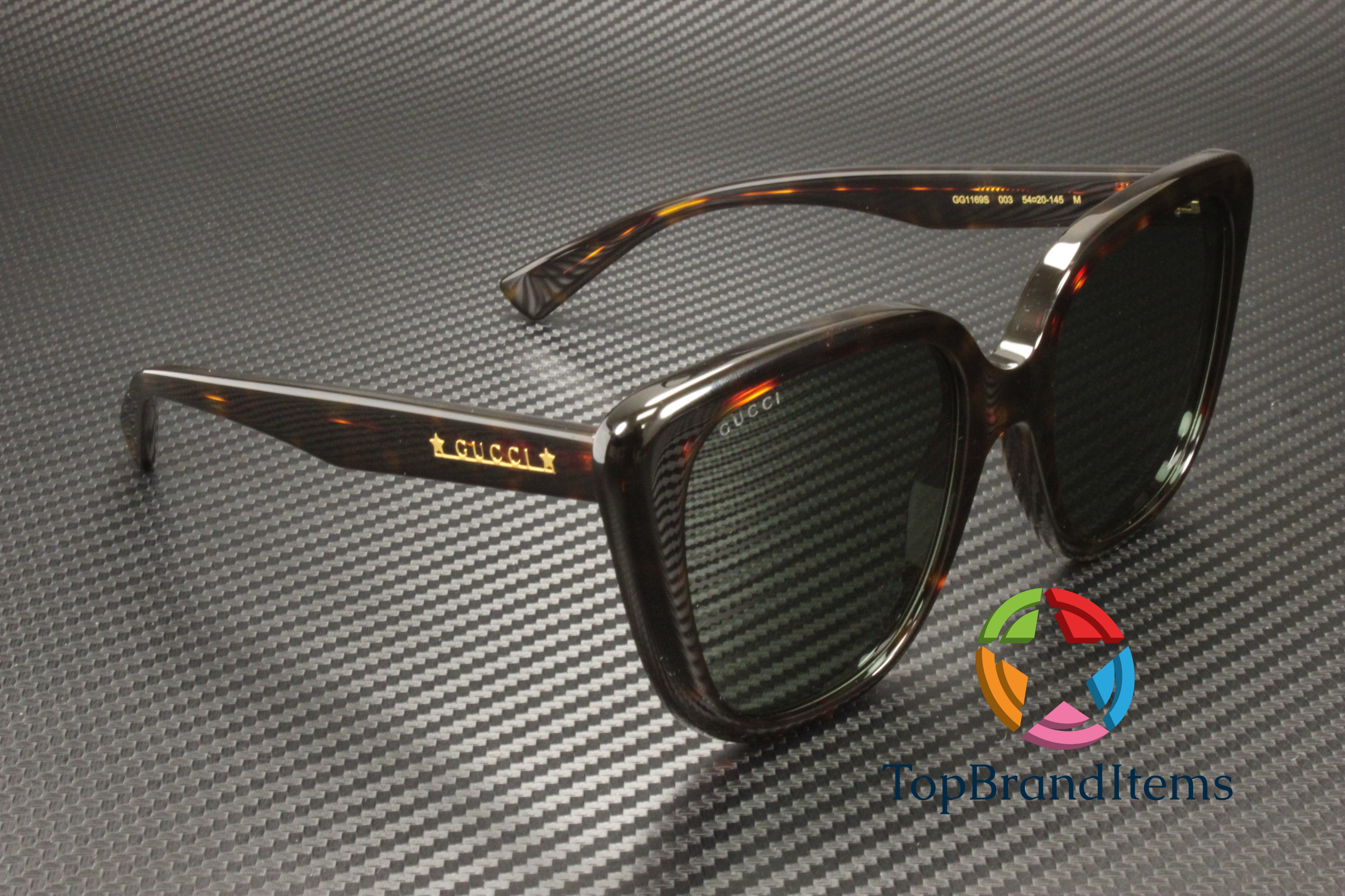 GUCCI GG1169S 003 Butterfly Acetate Havana Green 54 mm 