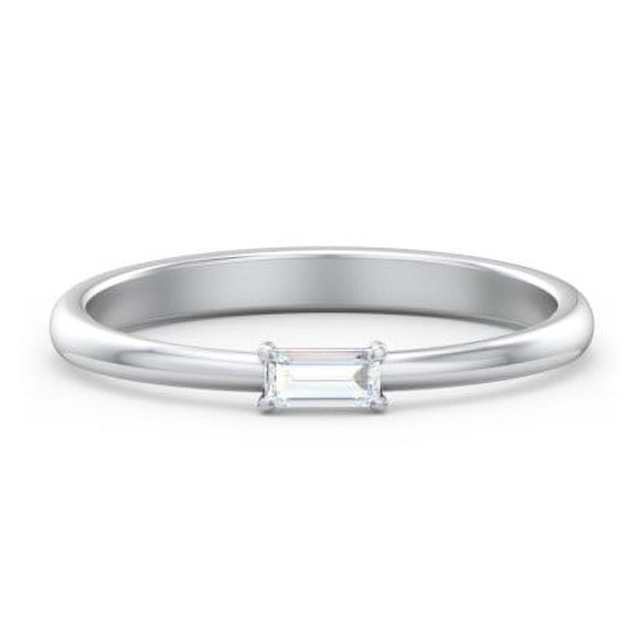 East-West Stackable Baguette Ring in Sterling Silver
