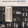 thumbnail image 5 of Ktaxon Large 47.2" Makeup Vanity with 3 Color Lights, Dressing Table w/ USB Charging Station, Adult, Black, 5 of 11
