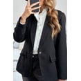 thumbnail image 1 of Blazer Noir pour Femme à Col à Revers avec Boutons et Poches, 1 of 12