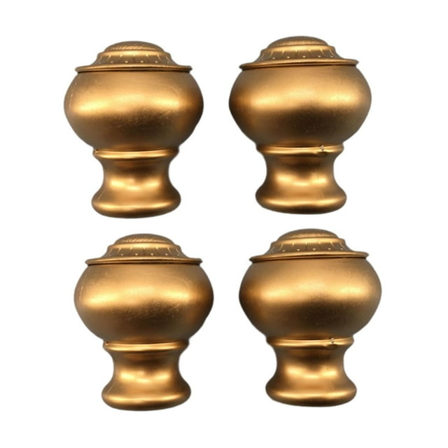 Luzkey 4 Pcs Embouts de Tringle à Rideaux Embouts de Remplacement Accessoires Résistants à l'Usure Embouts de Tringle Têtes Décoratives pour Salon Or