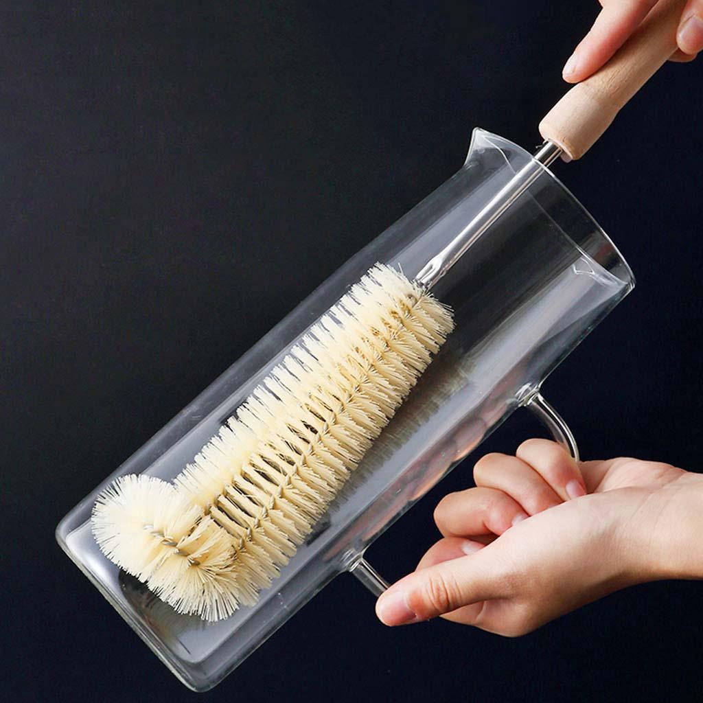 HannLk Wood Handle Cleaning Brush Coffee Tea Glass Cup Cleaner Gadgets Tool