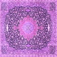 thumbnail image 1 of Ahgly Company Indoor Square Medallion Purple Traditional Area Rugs, 7' Square, 1 of 4
