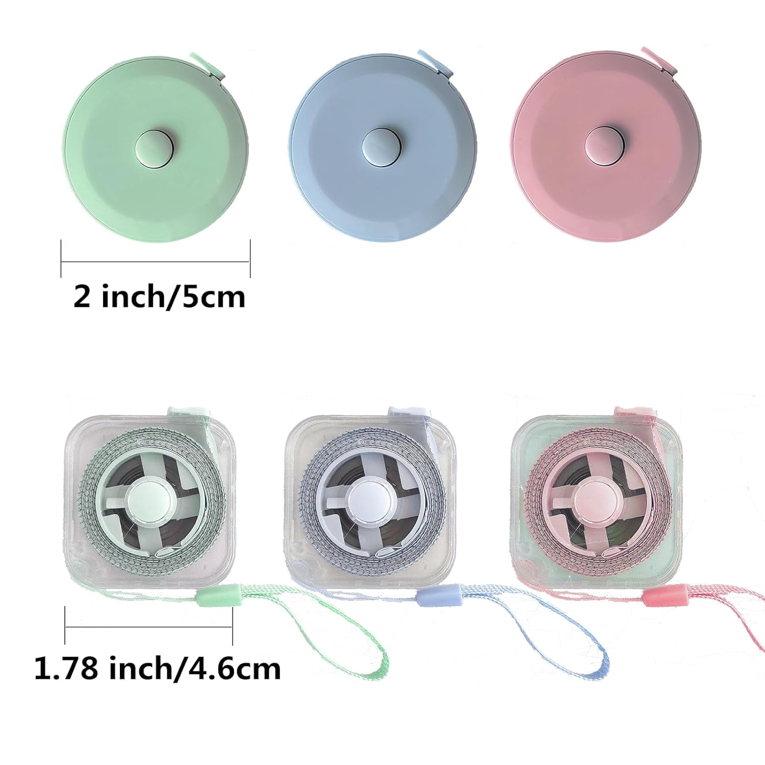 6 Pcs Soft Retractable Tape Measure 200 CM/79 in Measuring Tape Dual Sided for Body Fabric Sewing Tailor Cloth Measurements Measuring Tape Weight Loss