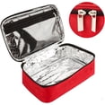thumbnail image 6 of Insulated Casserole Carrier, 9.84X6.29X3.14" Leakproof Lunch Bag, Portable Thermal Cooler Tote, Reusable Food Storage Pouch, Waterproof Lunch Carrier, Double Zipper Food Tote for Work Picnic, 6 of 7