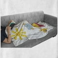 thumbnail image 6 of Cartoon Soft Flannel Fleece Throw Blanket, Happy Animals Colorful Design Sun Clouds Birds and Owls, Cozy Plush for Indoor and Outdoor Use, 60" x 80", Marigold Pink Baby Blue, by Ambesonne, 6 of 6