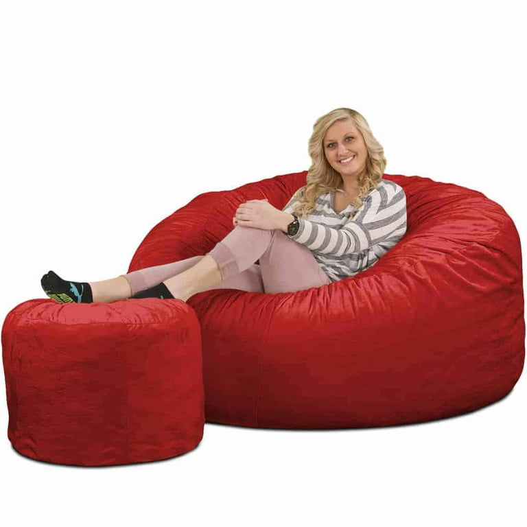 Ultimate Sack Bean Bag Chair w Foot Stool in Multiple Sizes and