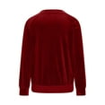 thumbnail image 5 of Velvet Tops for Women Dressy Vintage Long Sleeve Shirts Elegant Velour Tops Holiday Outfits Loose Fit Velour Blouse Crewneck Solid Holiday Party Outfits, 5 of 6