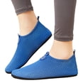 thumbnail image 2 of CIENVNSTG Unisex Honeycomb Textured Decorative Buckle Barefoot Water Shoes Quick‑Dry Non‑Slip Translucent Sole Aqua Socks Slip‑On Breathable Footwear for Beach Swim Surf Blue 44, 2 of 8
