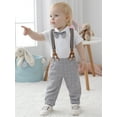thumbnail image 4 of Baby Boy Clothes Suit 3-18 Months Newborn Formal Dress Shirt Suspender Pants Outfit Wedding 3PCS, 4 of 5