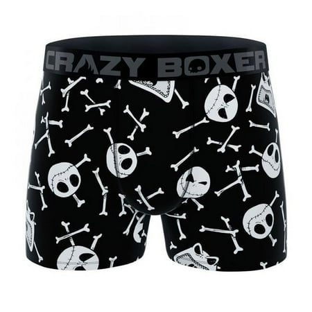 Nightmare Before Christmas 824452-small-28-30 Crazy Boxers Nightmare Before Christmas Bones Mens Boxer Briefs - Small - 28-30