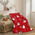thumbnail image 5 of EGNMCR Christmas Blanket Snowman Snowflake Printed Flannel Blanket Soft Warm Nap Blanket a blanket, 5 of 5