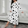 thumbnail image 2 of Rinsvye Women Long Sleeve Print Night Gowns Shoulder Drop Oversize Casual 100 Cotton Nightgowns For Women Long Sleepwear Dress Three Quarter Sleeve Nightshirts For Women Night Gown Petite, 2 of 5