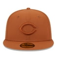 thumbnail image 2 of Men's New Era Brown Cincinnati Reds Spring Color 59FIFTY Fitted Hat, 2 of 5