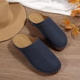 thumbnail image 6 of Slip On Slides for Women Navy, Comfortable Perforated Mule Clogs - Breathable Casual Shoes for Women Indoor Outdoor,Size 9, 6 of 9