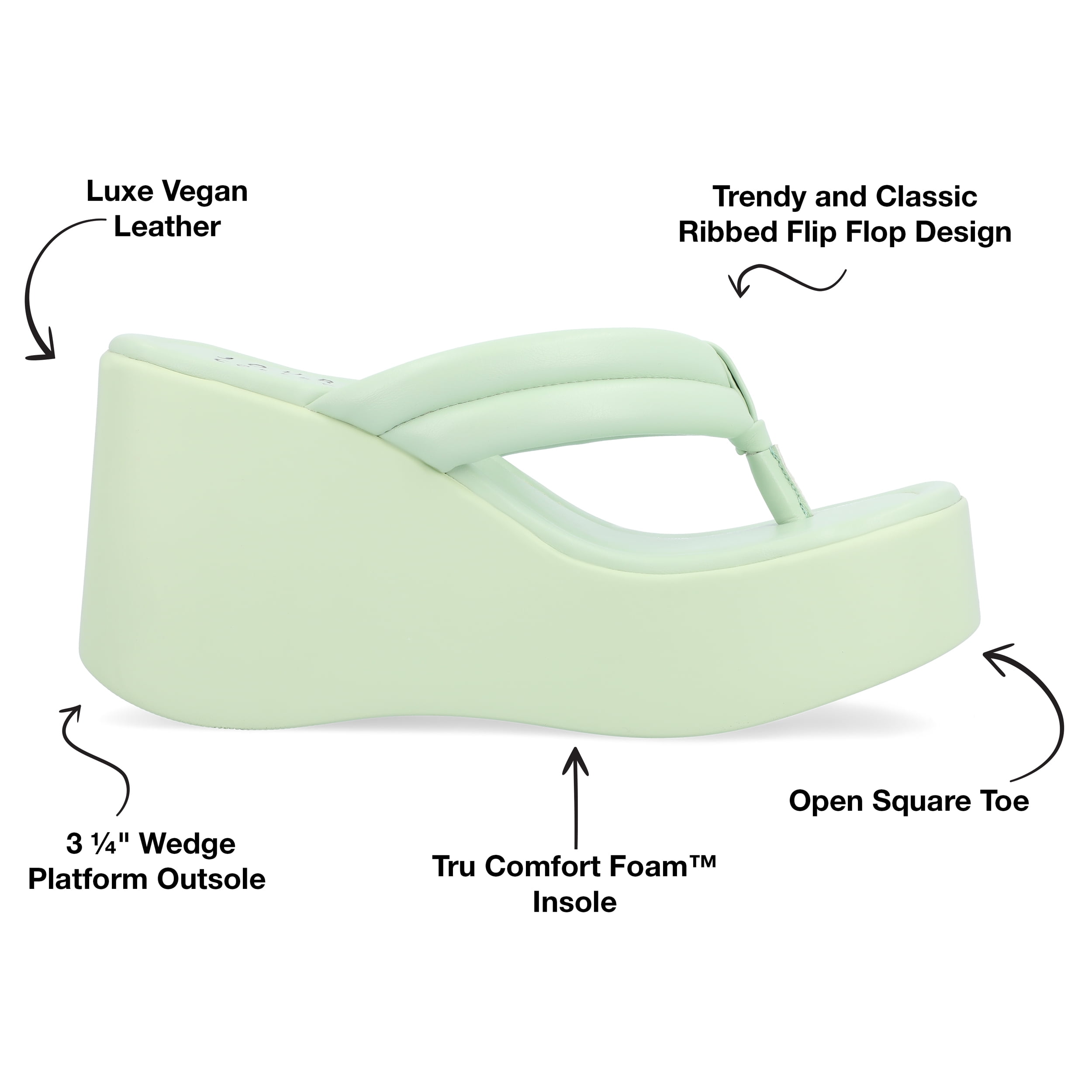 Journee Collection Womens Shareene Tru Comfort Foam Slip On Platform Wedge Sandals