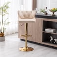 thumbnail image 4 of Bar Stools Set of 2,Counter Height Bar Stools with with Button and Footrest,,Upholstered Armless Pub Dining Stools with Backrest for  Dining Room Home Bar Kitchen Island,Beige, 4 of 9