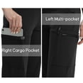 thumbnail image 5 of Pantalón QBK de yoga de tiro alto, pierna ancha, cargo, negro, talla S, 5 of 5