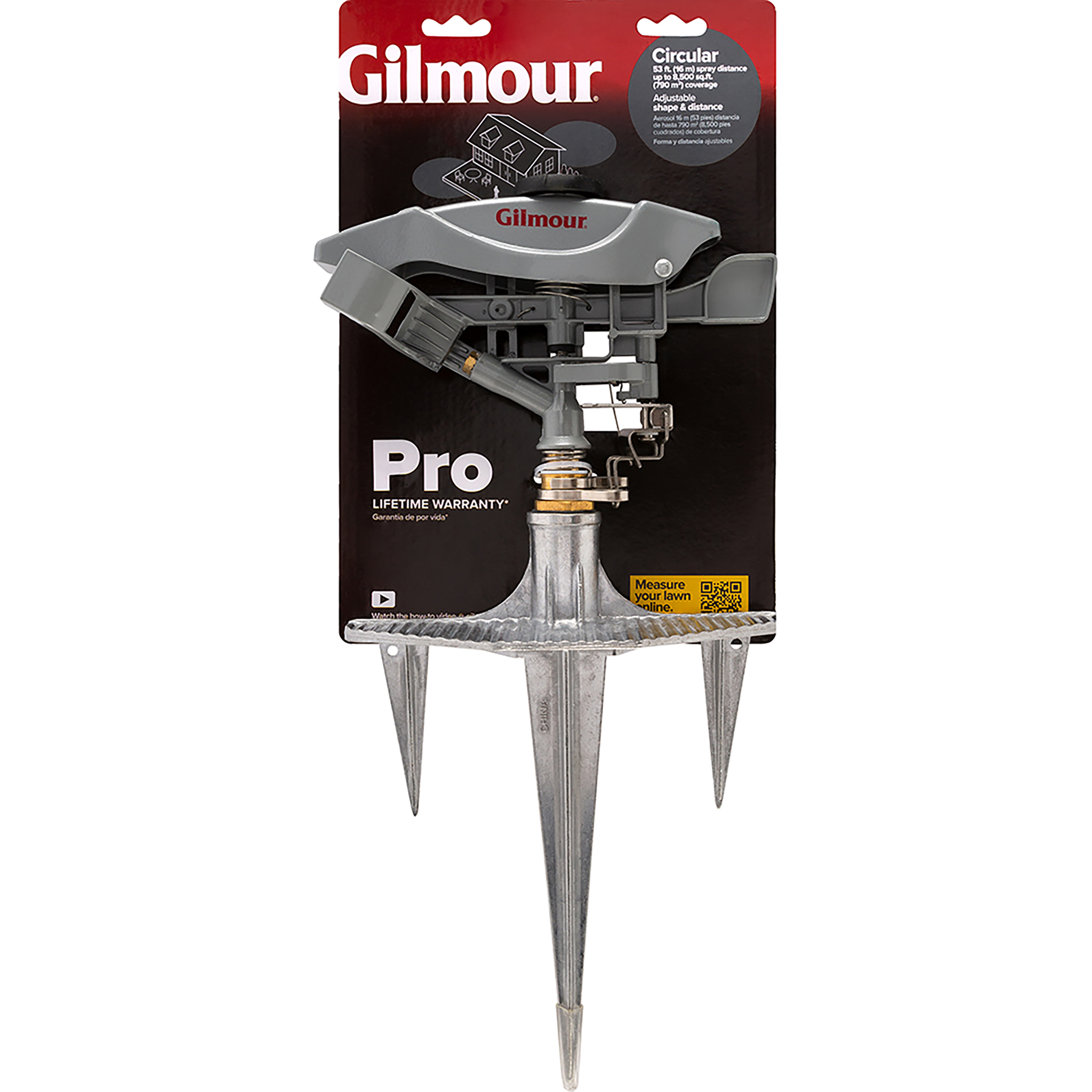 Gilmour Pro 106 Ft Diameter Circular Metal Sprinkler on Metal Spike