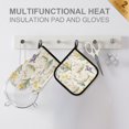 thumbnail image 4 of Yayeee Oven Mitts and Pot Holder Set of 2 Heat Resistant Kitchen Gloves Baking Hot Pad, Floral Rabbit, 4 of 5