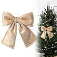 thumbnail image 2 of Large Christmas Tree Topper Bow – Velvet Satin Wedding Backdrop Decor, Indoor Holiday Decorations for Home, Party, Wedding, Car, and Gift Boxes, Beige, Bow, 2 of 9