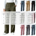 thumbnail image 3 of Cargo Pants For Women Corduroy Wide Leg Baggy High Waisted Stretch Jeans Pockets Straight Casual Jeans, 3 of 7