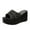Black, variant on Anuirheih Slip on Sandals Women,Women's Sequin High Heels One Line Thick Sole Slippers Sponge Bottom Beach Sandals(Black)