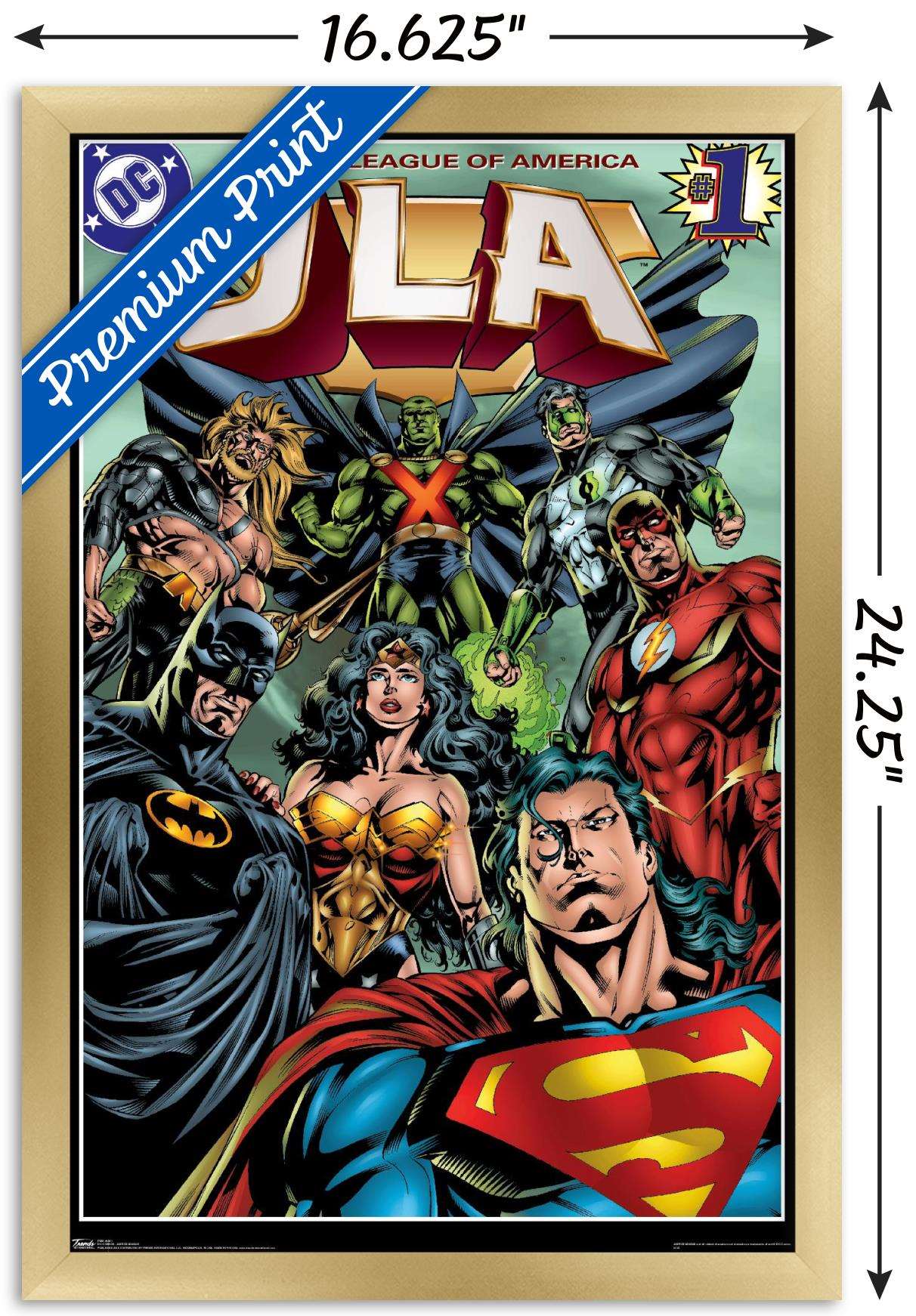 DC Comics - Justice League of America - JLA Wall Poster, 14.725" x 22.375", Framed