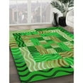 thumbnail image 3 of Ahgly Company Machine Washable Indoor Square Transitional Green Area Rugs, 6' Square, 3 of 7