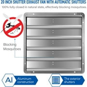 iPower 16 inch 1200 CFM Shutter Exhaust Fan Aluminum High Speed Vent Fan