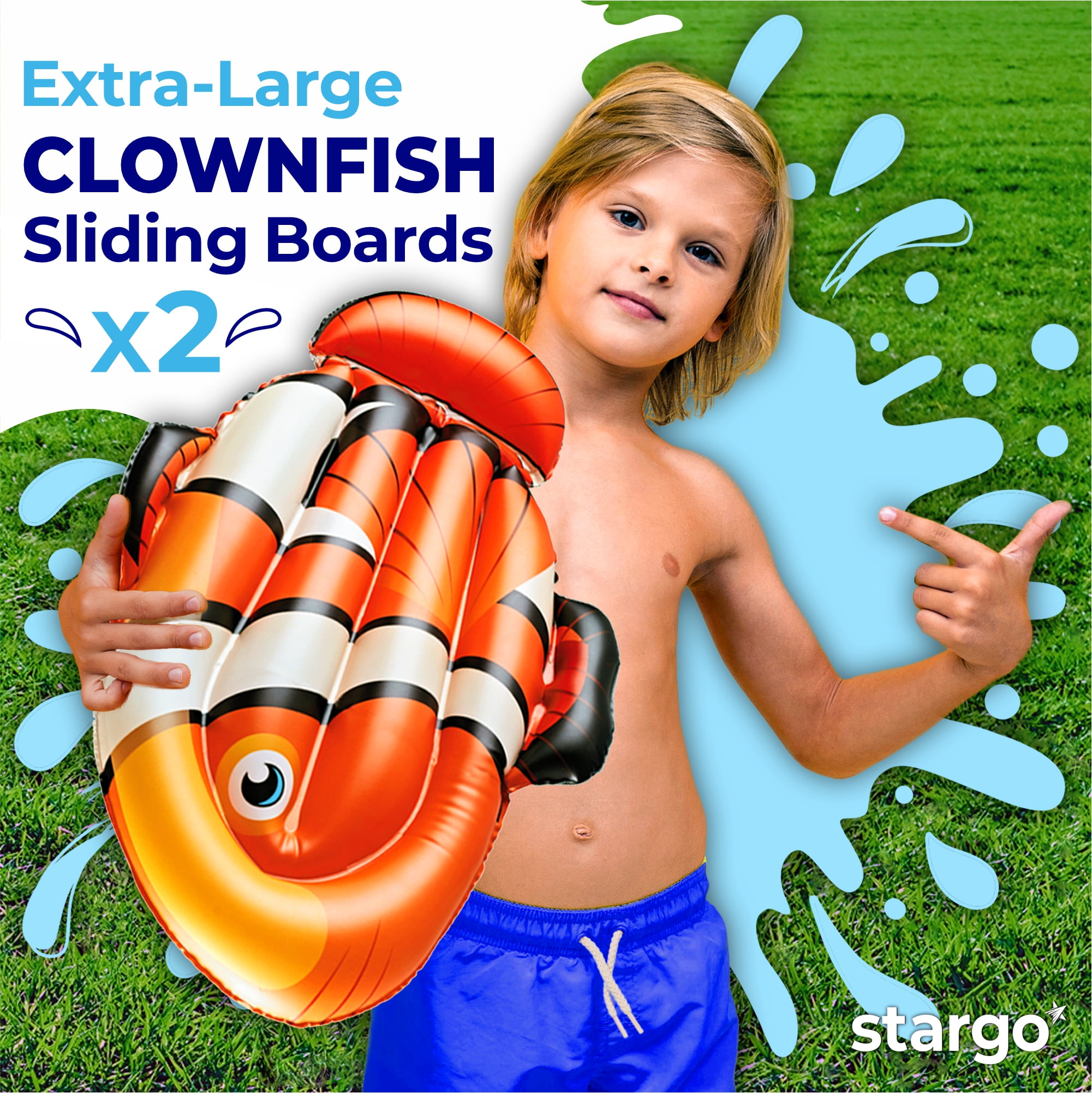 StarGo 18 ft x 5 ft Undersea Dual Slip and Slide with Splash Pad for Kids and Adults Outdoor Water Toy