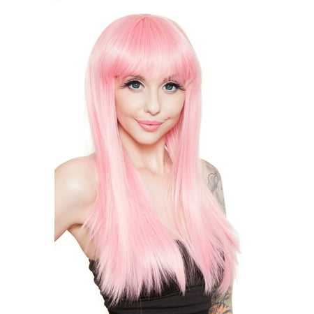Rockstar Cosplay Pink Pin Up Long Straight Costume Wig Women S