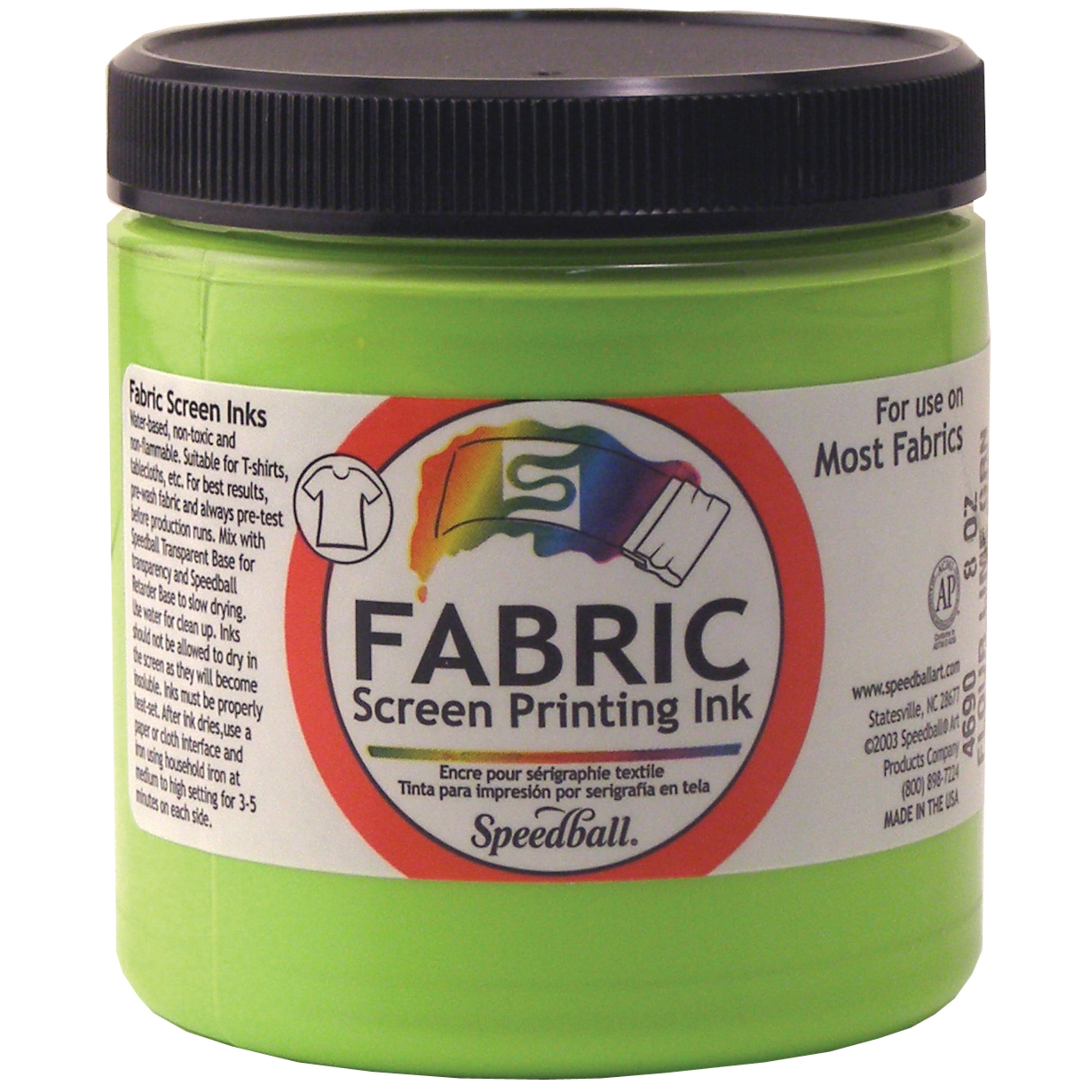 Speedball Fabric Screen Printing Ink, 8 oz., Fluorescent Lime Green