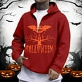 thumbnail image 2 of KHONTS Halloween Plus Size Hoodies for Men Funny Graphic Trick or Treat Pumpkin Quarter Zip Hoodie Sweatshirt Long Sleeve Pullovers Red XXXL, 2 of 4