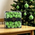 thumbnail image 5 of STPToys 44Pcs Christmas Lime Green Velvet Ornament Balls Assorted Sizes With Hanging Loops For Xmas Tree Holiday Home Decor, 5 of 9