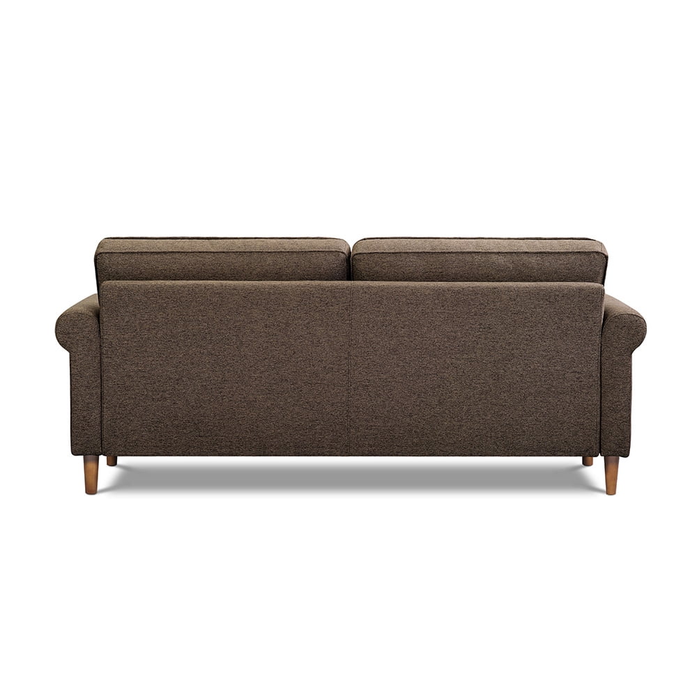 Lowestbes 3-Seat Modern Sofa, Fabric Sofa with Wooden Legs for Bedroom Living Room, Brown Lowestbes 3-Seat Modern Sofa, Fabric Sofa with Wooden Legs for Bedroom Living Room, Brown