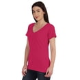 thumbnail image 3 of Inkmeso V Neck Basic Tee Classic fit short sleeves Tshirt For Women Summer Cotton Tops XS,3XL, 3 of 8