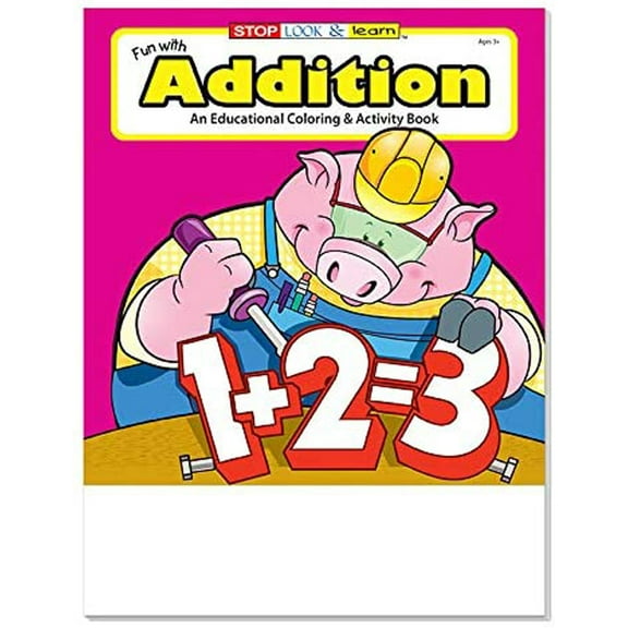 25 Pack - Fun With Addition Kid's Educational Coloring & Activity Books