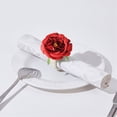 thumbnail image 2 of Elegant 6pcs Flower Napkin Rings - Perfect for Weddings & Special Occasions! Red, 2 of 9