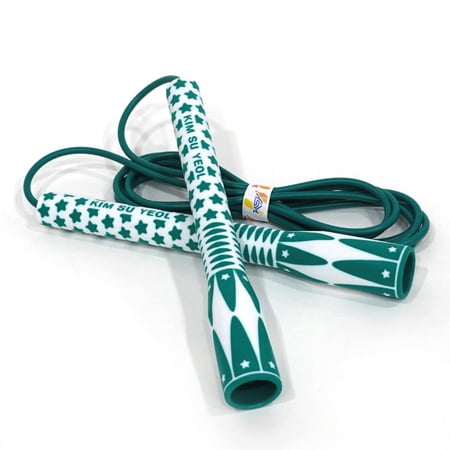 Fitness Training Speed Skipping Jump Rope Exercise for All ages and gender - Lightweight Adjustable, Tangle Free, for Cardio Boxing, CrossFit (K200, Made in Korea) (Luxury Star Green)