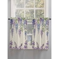 thumbnail image 5 of Purple Flowers 2 Panel Kitchen Curtains for Windows, Weeping Spring Floral Rustic Pastoral Bathroom Privacy Curtain, Home Décor Window Treatment for Bedroom/Living Room 55"x45", 5 of 6
