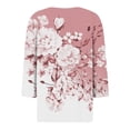 thumbnail image 4 of Women's Casual Short Sleeve Shirts 3/4 Sleeve Y2K Fashion Gradient Print Tee Summer Loose Top, 4 of 5
