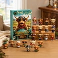 thumbnail image 5 of Highland Cow Advent Calendar, Open One Mini Cattle Figurine Each Day, 24‑Day 3D Christmas Countdown Calendar, Collectible Mini Figurines for Holiday Home Decor, 5 of 8