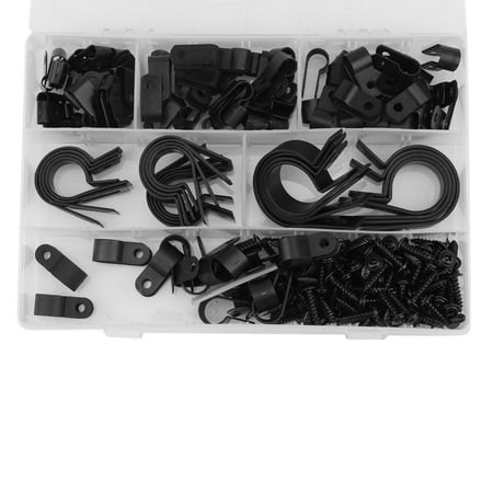 

150PCS for Cord Organizer Nylon R-Type Screw Mounting Cord Fastener Clamp Kit with Screws