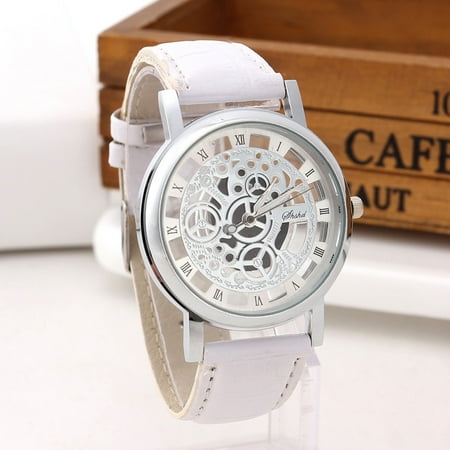 amousa Watch Men Luxury Stainless Steel Quartz Military Sport Leather Band Dial Wrist Watch B