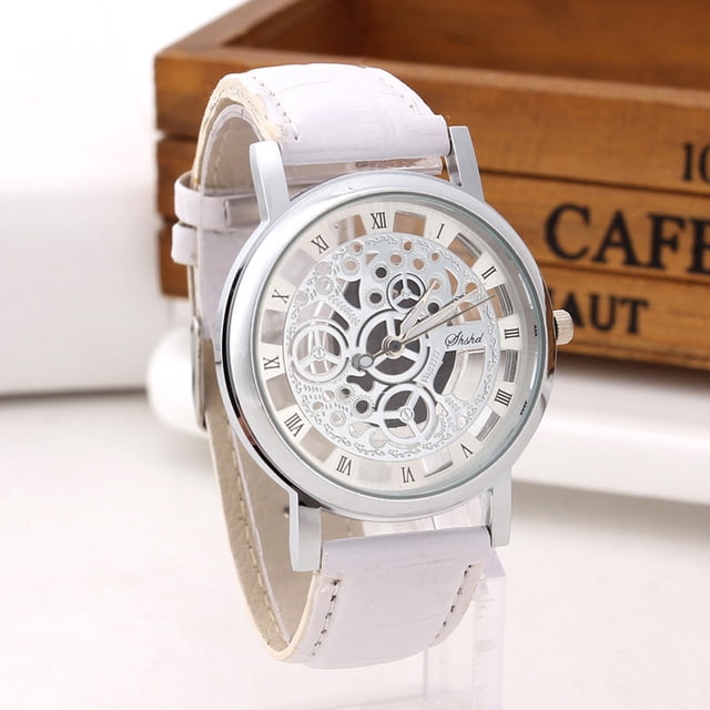 Reloj de pulsera deportivo militar de cuarzo de acero inoxidable para hombre con esfera de cuero B Reloj de pulsera