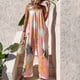 thumbnail image 5 of Gibobby Mono Corto Informal Mono de verano para mujer Pantalones casuales estampados Mono estampado Pantalones de pierna ancha Mono de playa de vacaciones(Rosa， XL), 5 of 5