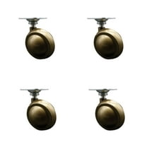 2 Inch Windsor Antique Metal Ball Caster – Top Plate – Set of 4 – Service Caster