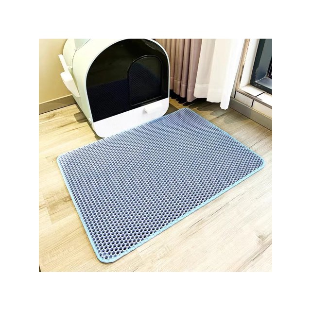 1pc Eva Cat Litter Mat With Double Layers, Single Opening, Washable And Anti-scatter For Indoor Cat Owners